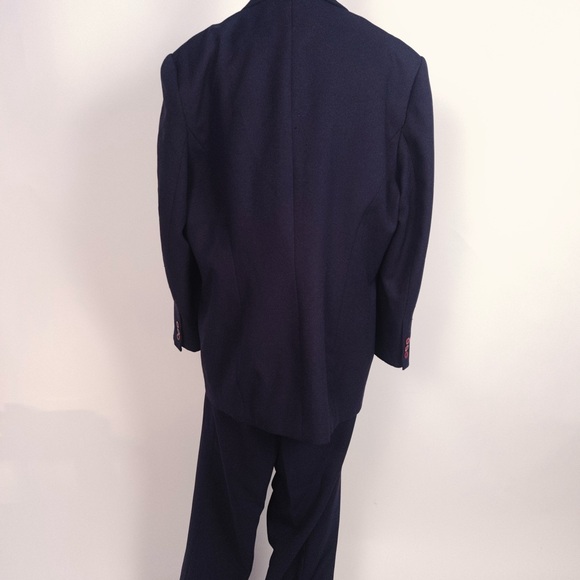 Vintage 80s Morgan Miller Navy 3-Piece Suit - Picture 4 of 6